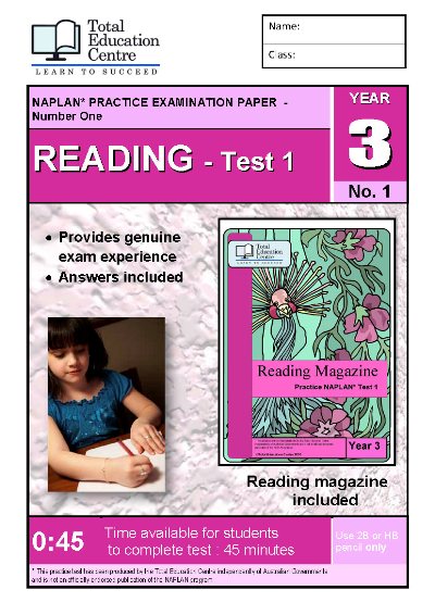 Year 3 NAPLAN Reading Test 1