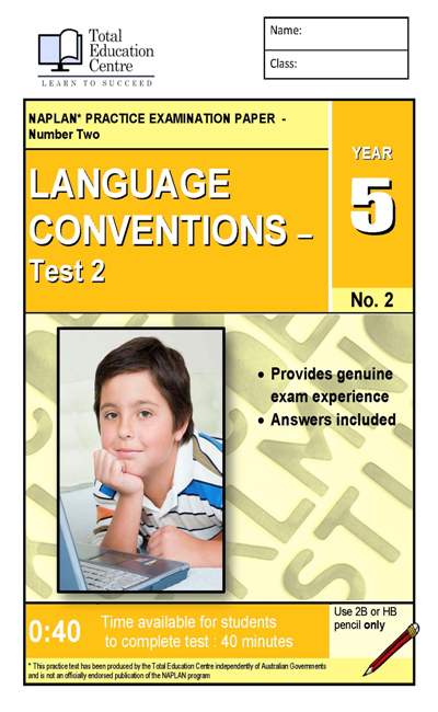 Yr 5 Language Conventions Test 2