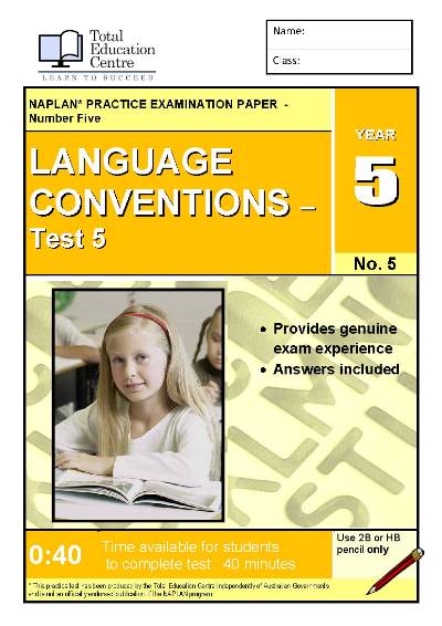 Yr 5 Language Conventions Test 5