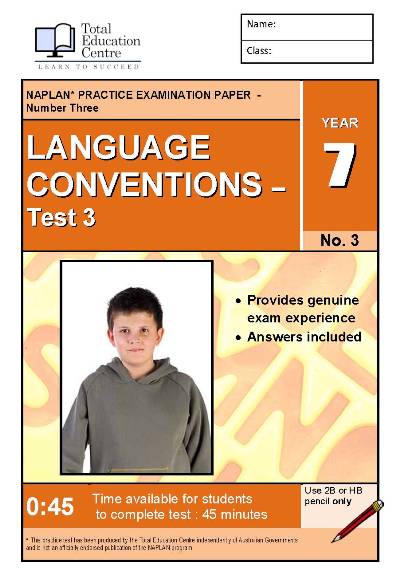 Yr 7 Language Conventions Test 3