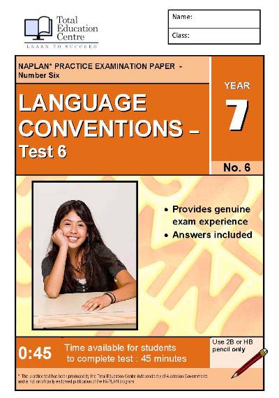 Yr 7 Language Conventions Test 6