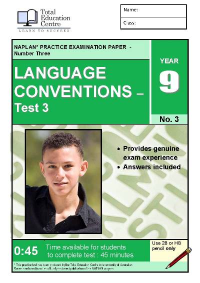 Yr 9 Language Conventions Test 3